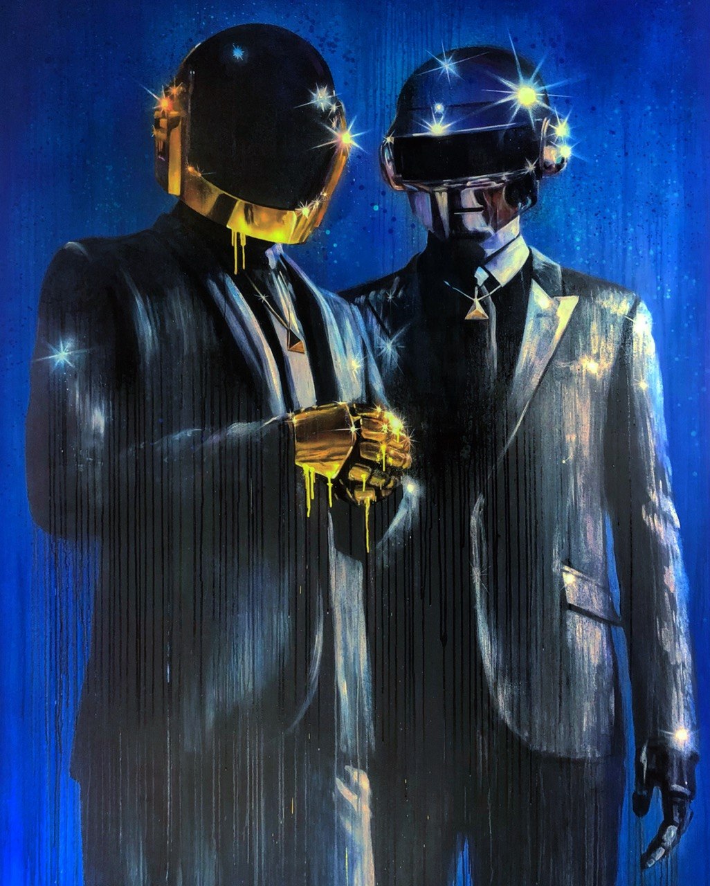 Two helmets, gold and silver, 2023, Oil on canvas, Evgeniy Lapchenko
