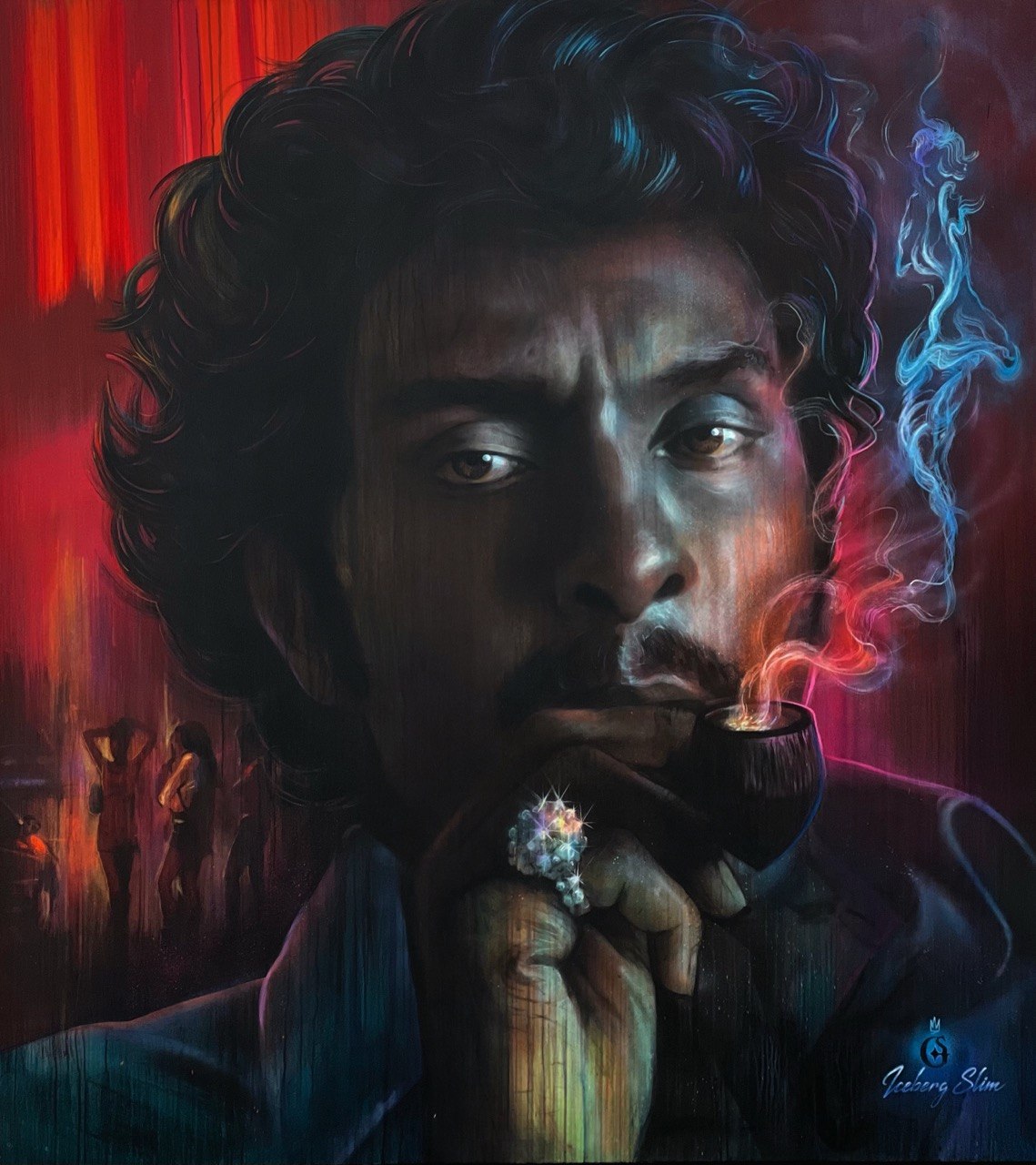 Iceberg Slim, pipe, 2024, Oil on canvas, Evgeniy Lapchenko