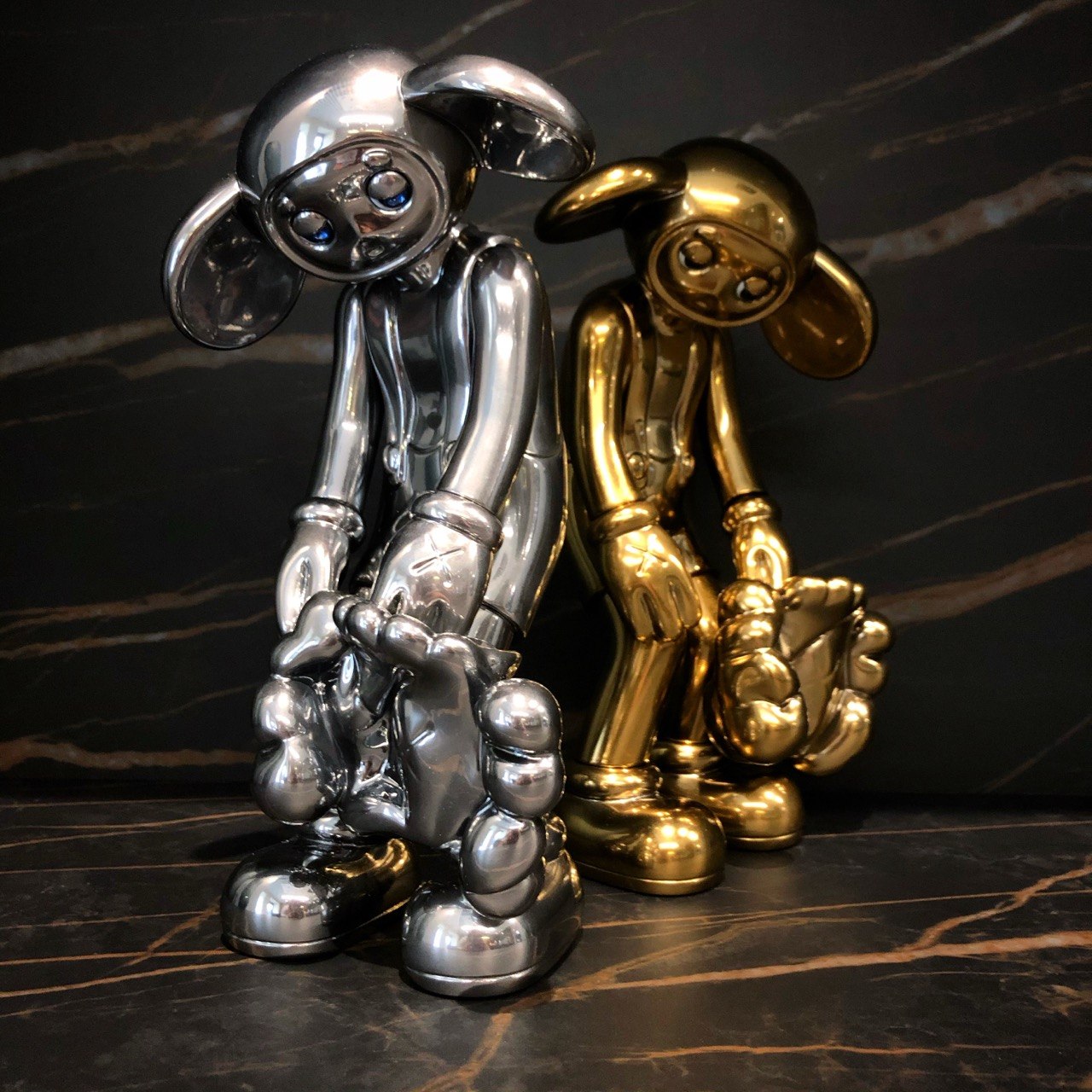 Companion, silver and gold (pair), 2024, Polished ceramic, ed. of 8, Evgeniy Lapchenko