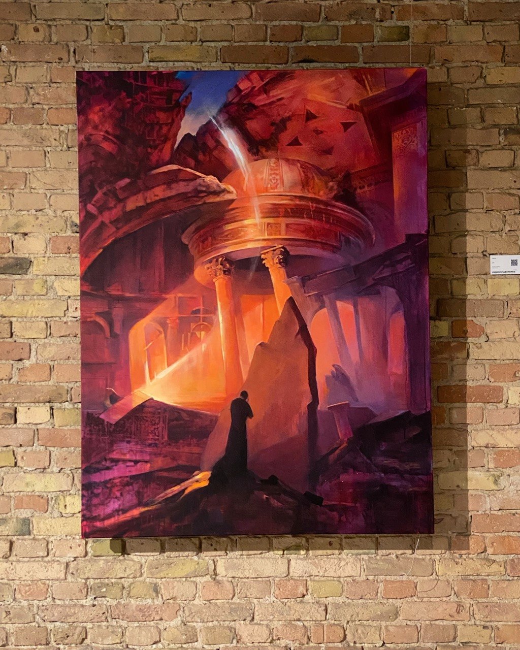 Temple, fire and dust, 2024, Oil on canvas, Evgeniy Lapchenko